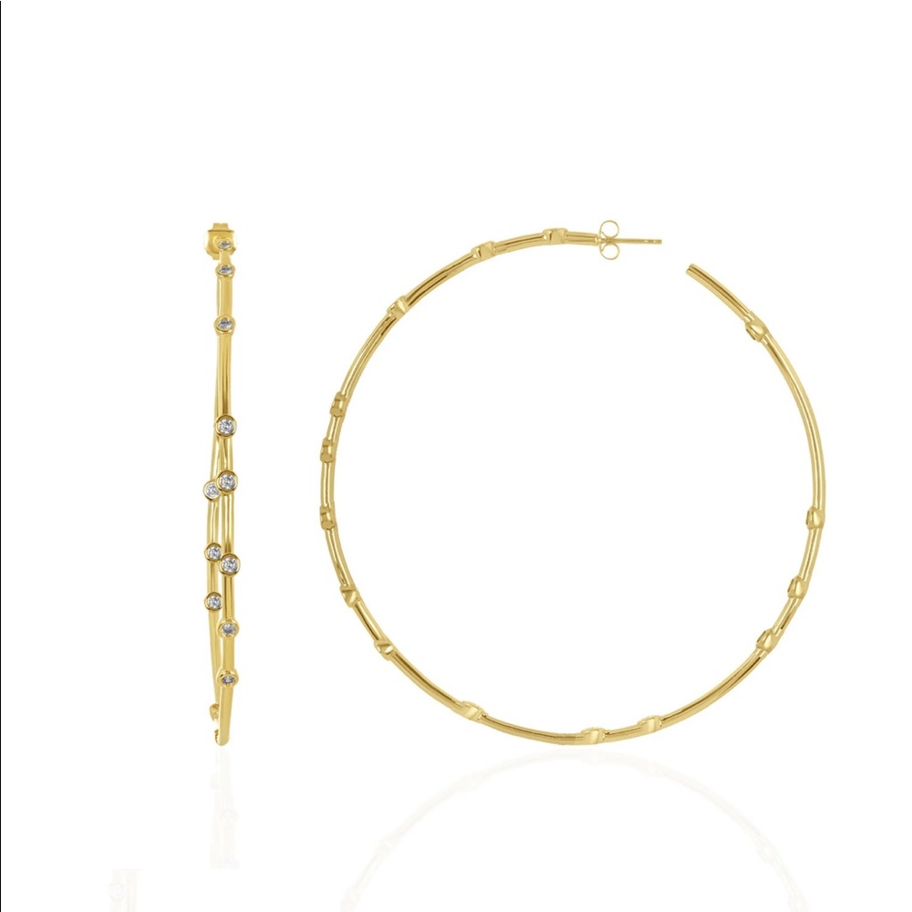 New Melinda Maria 3" big ass gold hoops